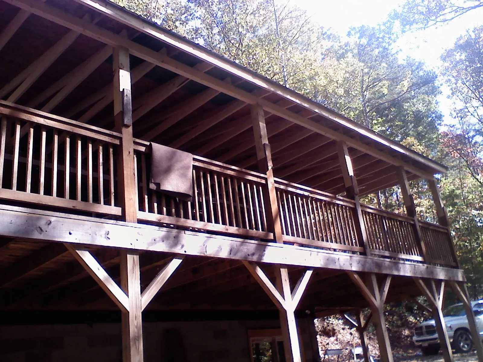 Timber framing under a new elevated porch and deck — Roof Leak Repair in Cheyney by Roofing Brothers